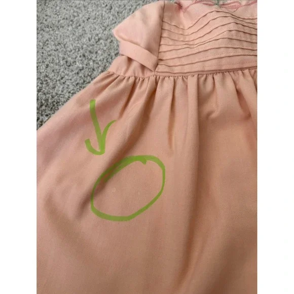 Vintage Vicky Vaughn Peach Floral Embroidered Smocked Midi Sundress 70s XS/ S - Picture 6 of 9